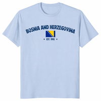Bosnia Balkan Pride Vintage Flag Tee in Light Blue