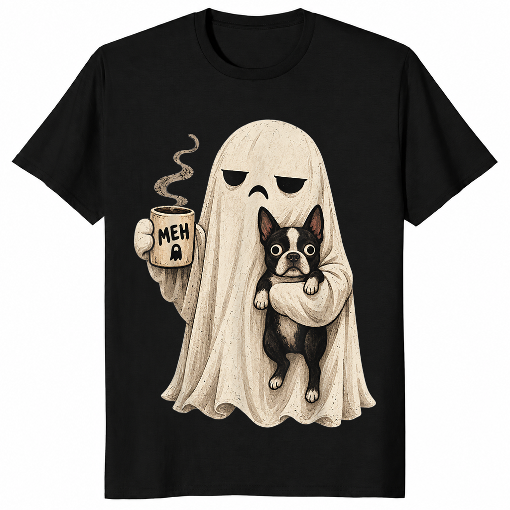 Boston Terrier Halloween shirt in black