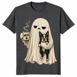Boston Terrier Halloween shirt in dark heather grey