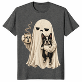 Boston Terrier Halloween shirt in dark heather
