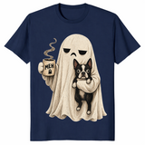Boston Terrier Halloween shirt in navy