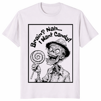 Brain nah i want candy shirt ice grey