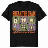 Break The Chain infection prevention shirt in black, Halloween nurse tee