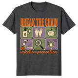 Break The Chain infection prevention shirt in dark heather grey, Halloween nurse tee
