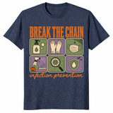 Break The Chain infection prevention shirt in heather navy, Halloween nurse tee