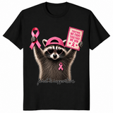 Breast cancer raccoon shirt in Black