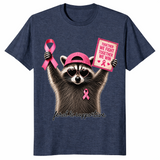Breast cancer raccoon shirt in Heather Navy