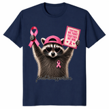 Breast cancer raccoon shirt in Navy