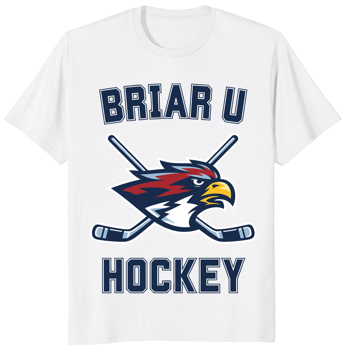 Briar University hockey shirt white front Elle Kennedy Off Campus bookish tee