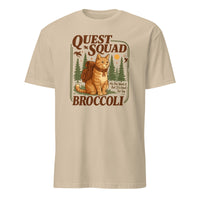 Broccoli Cat Shirt Quest Squad design in sand color, Cuccico Dragon Rider Tee