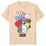 Sand bt21 character shirt front print