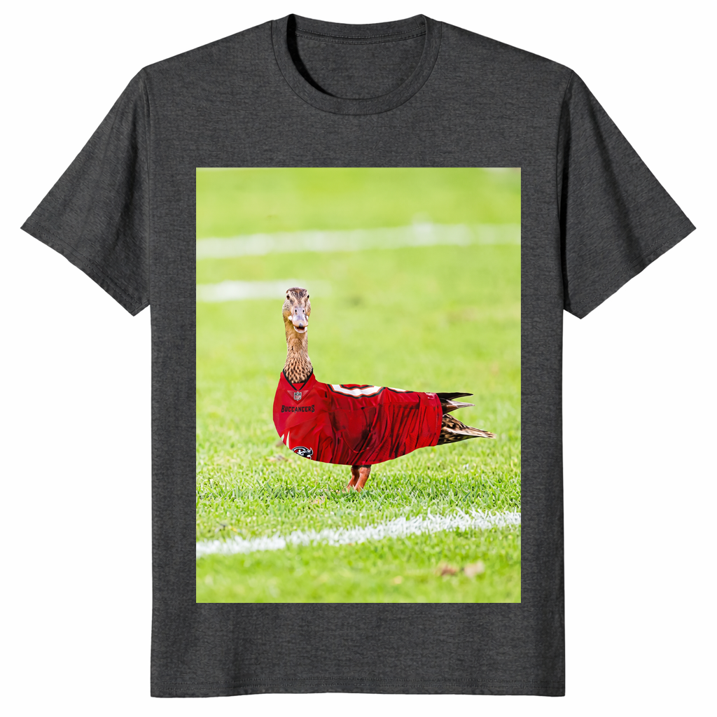 Buccaneers duck shirt in dark heather grey unisex cotton tee