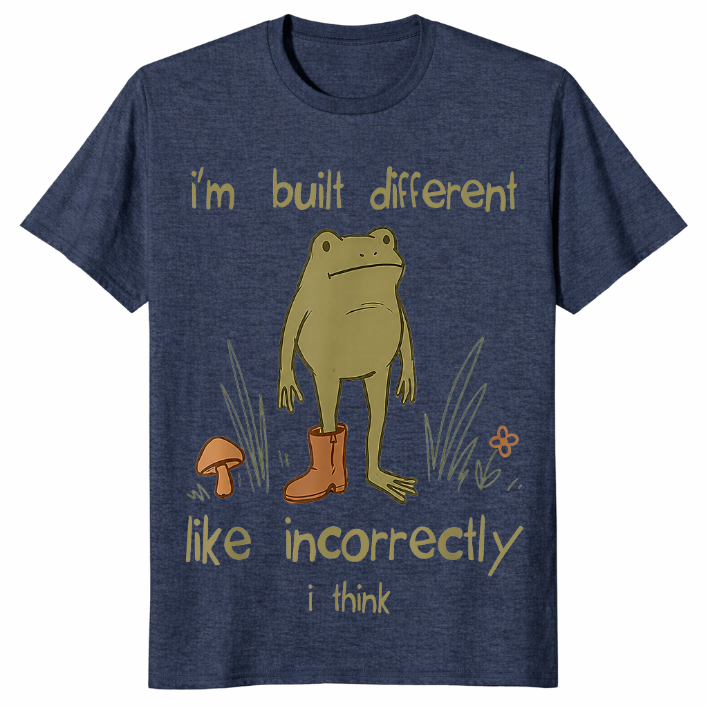 Built different incorrectly shirt in heather navy