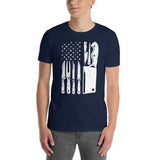 Chef Knife American Flag T-Shirt - Patriotic Cooking Shirt - Cuccico Design