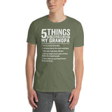 Grandpa T-Shirt | "5 Things About My Grandpa" Funny Gift - Cuccico Design