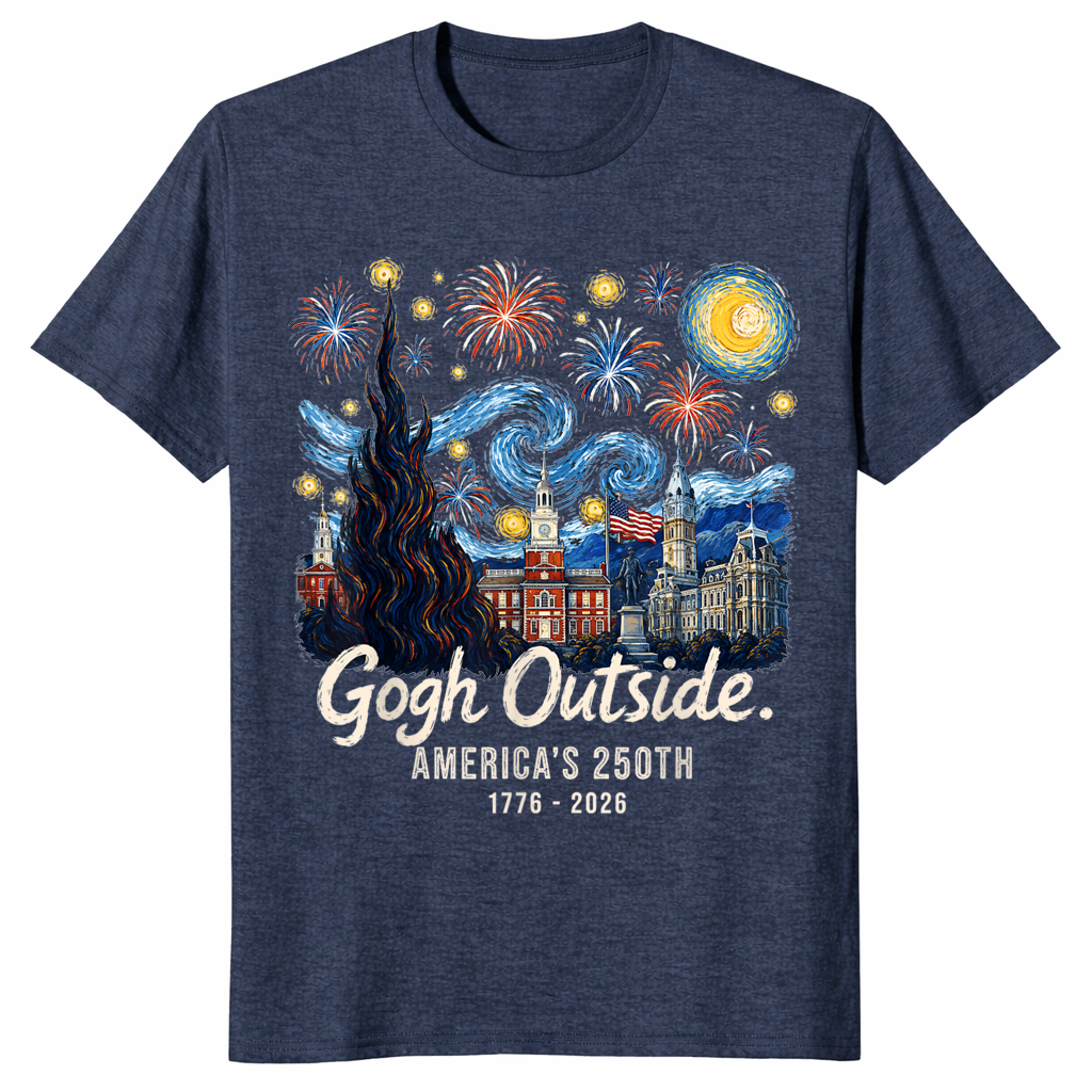 Gogh Outside Starry Night USA Shirt | America's 250th Anniversary Tee | Cuccico