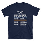 Funny Plumber T-Shirt - 'Hourly Rate' Humor Gift - Cuccico Design