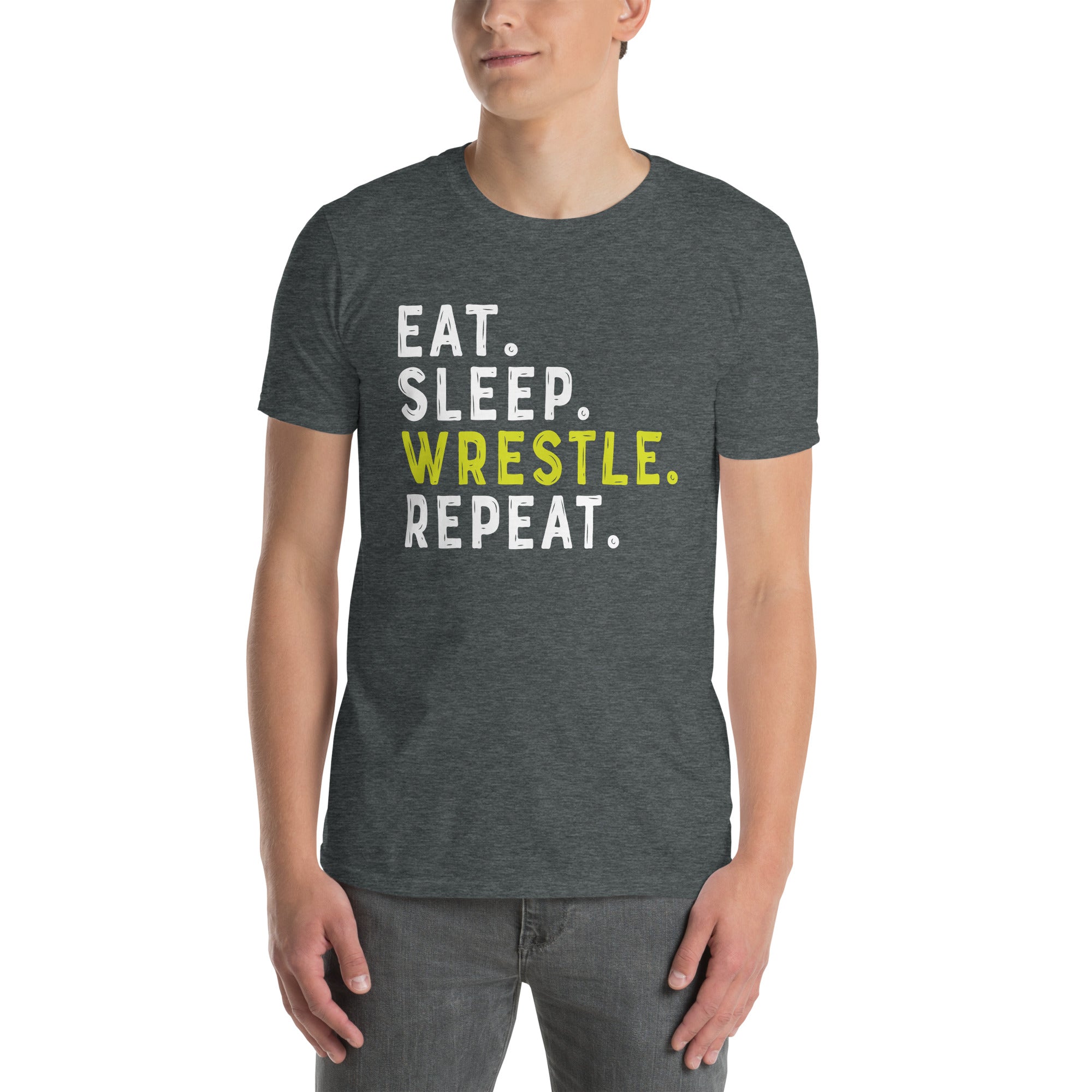 Eat Sleep Wrestle Repeat Wrestling T-Shirt - Cuccico Design