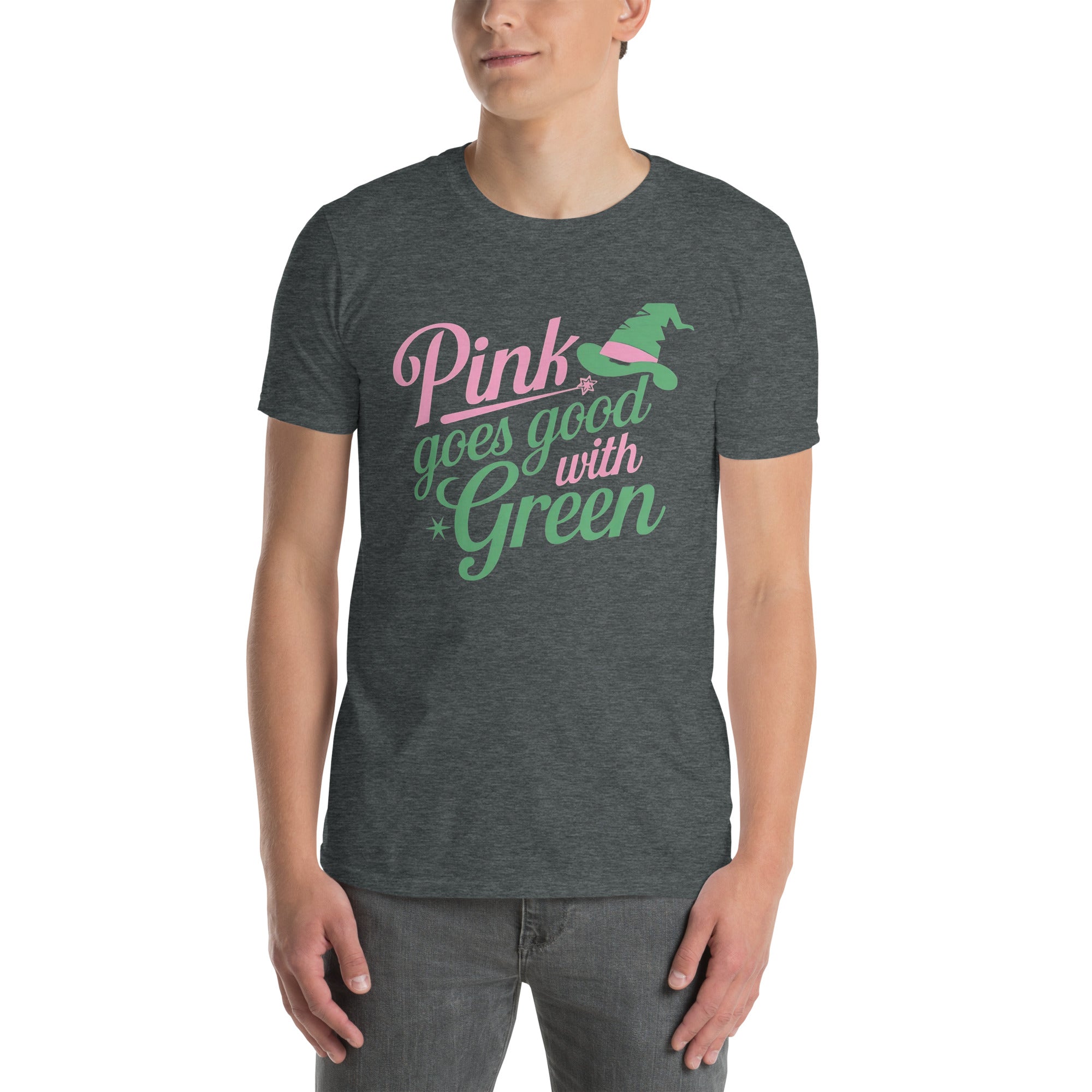 Pink and Green T-Shirt - Soft & Durable Cotton Tee - Cuccico Design