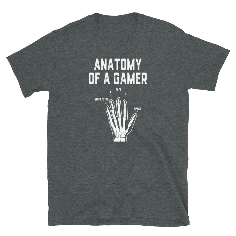 Gamer T-Shirt: Skeleton Hand WASD Design - Cuccico Design
