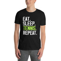 Eat Sleep Tennis Repeat T-Shirt | Funny Tennis Shirt - Cuccico Design