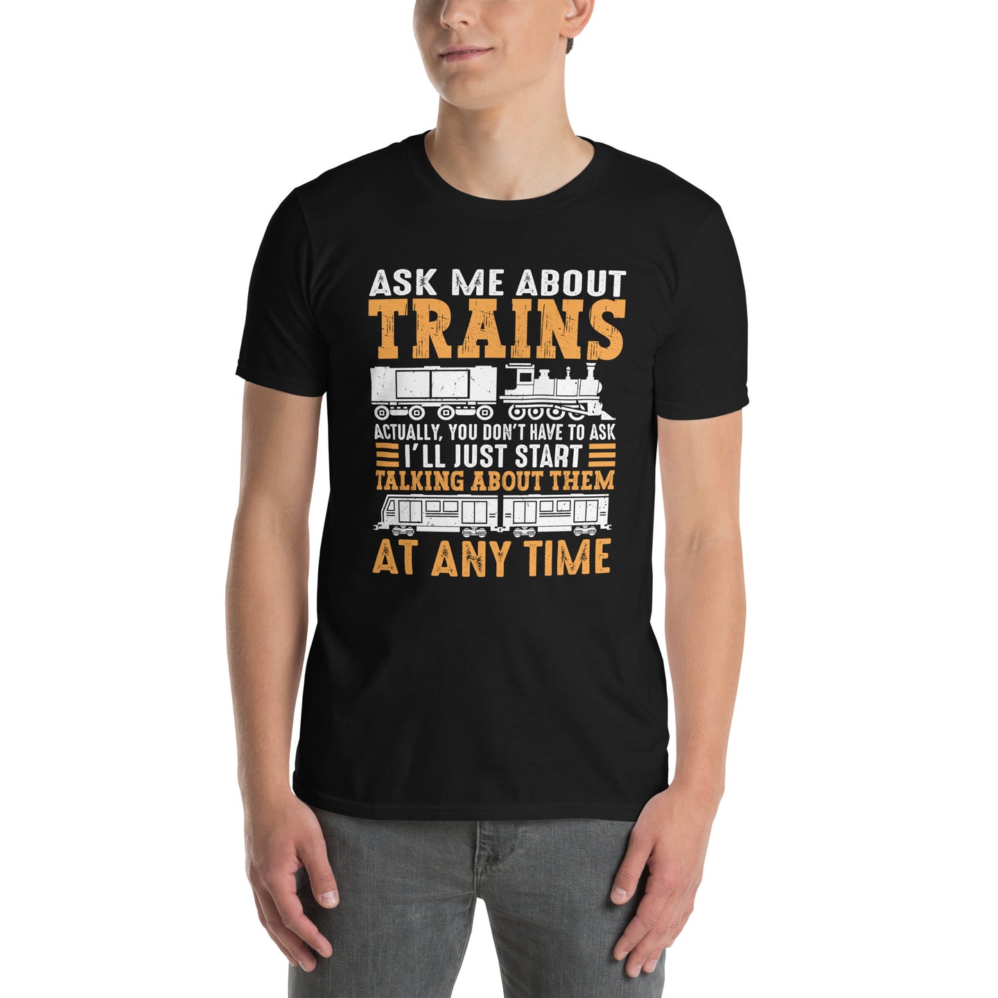 Ask Me About Trains Funny Train & Railroad T-Shirt - Cuccico Design