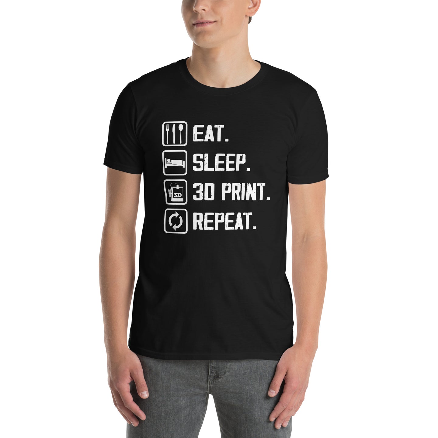 Eat Sleep 3D Print Repeat 3D Printing T-Shirt - Cuccico Design
