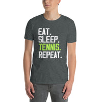 Eat Sleep Tennis Repeat T-Shirt | Funny Tennis Shirt - Cuccico Design