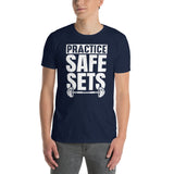 Funny Weightlifting Shirt - Practice Safe Sets Gym T-Shirt - Cuccico Design