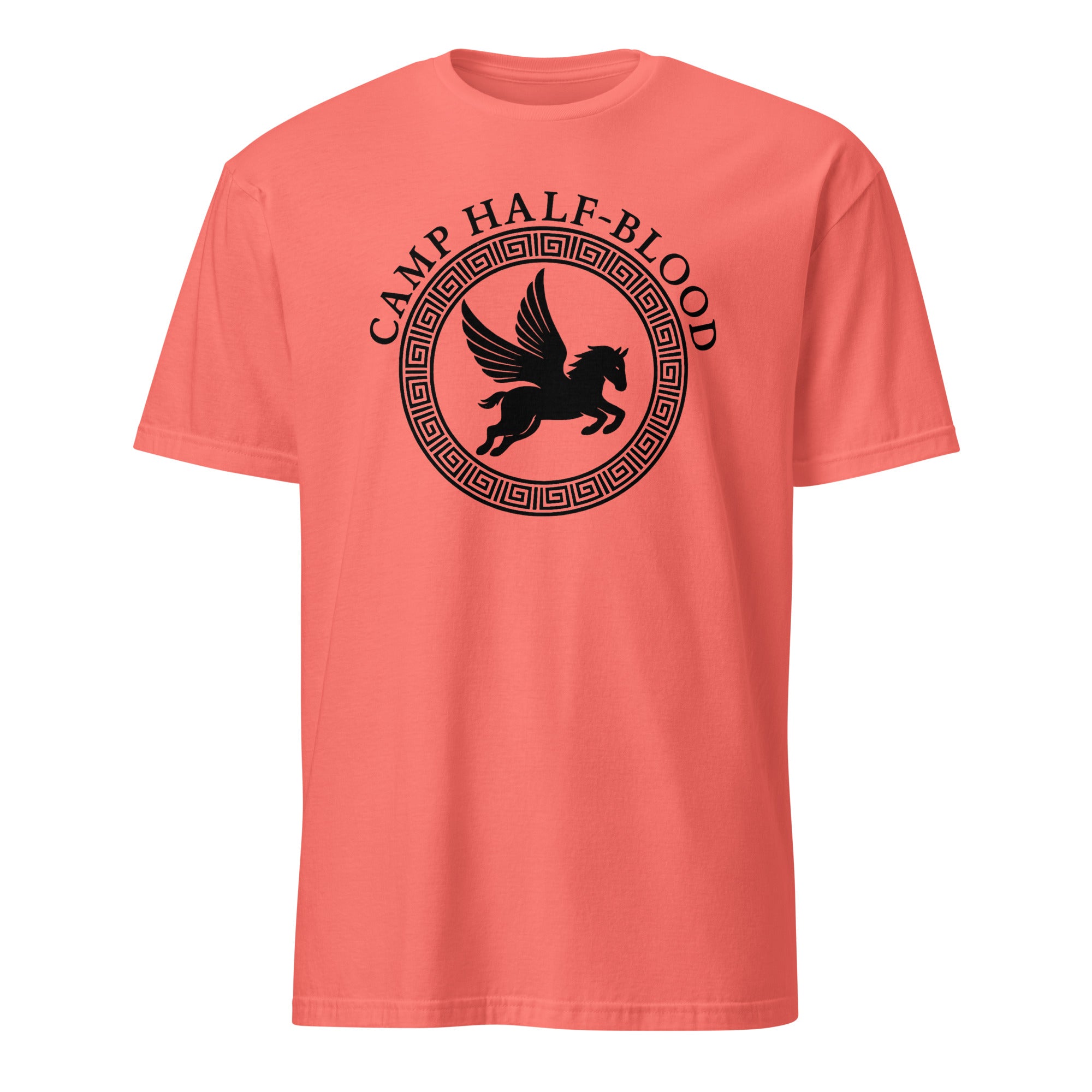 Coral silk Camp Half-Blood Chronicles Branches Shirt by Cuccico with Percy Jackson Pegasus logo