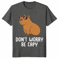 Capybara lover gift graphic tee with relaxed Don't Worry Be Capy slogan