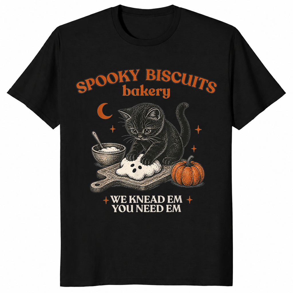 Cat biscuits shirt in black