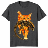Cat carrying alien shirt in Dark Heather Grey