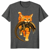 Cat carrying alien shirt in Dark Heather
