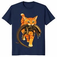 Cat carrying alien shirt in Navy