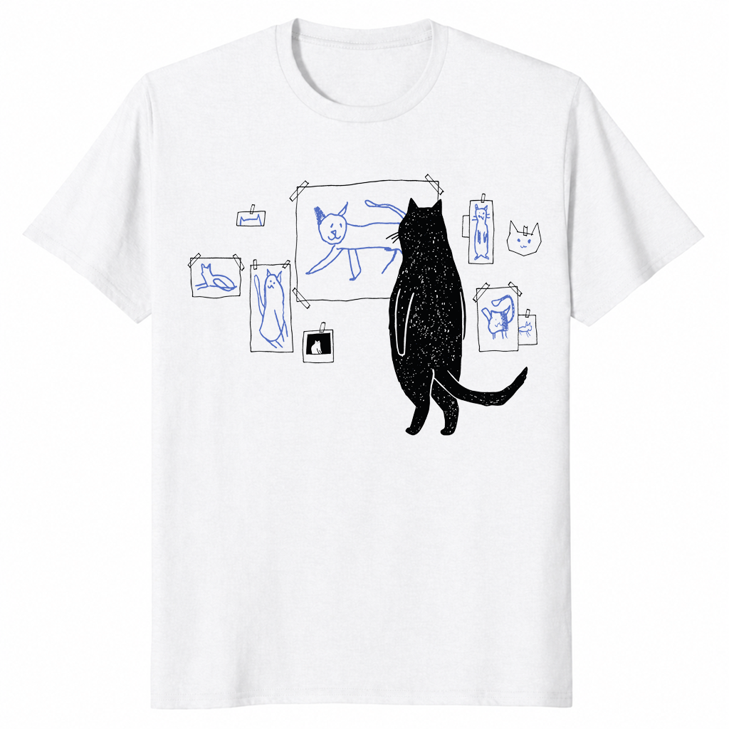 Cat gallery shirt in white