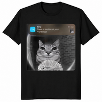 Cat motion meme shirt in black unisex cotton tee