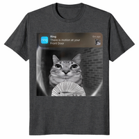 Cat motion meme shirt in dark heather grey unisex cotton tee