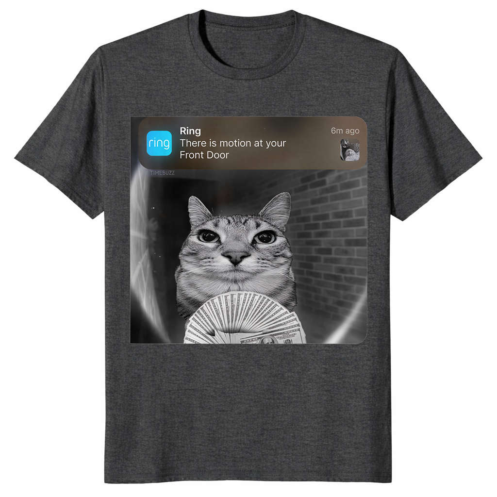 Cat motion meme shirt in dark heather grey unisex cotton tee