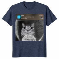 Cat motion meme shirt in heather navy unisex cotton tee