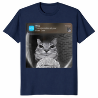 Cat motion meme shirt in navy unisex cotton tee