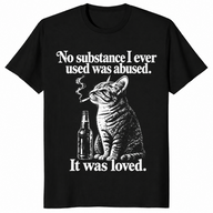 Cat smoking shirt in black