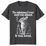 Cat smoking shirt in dark heather grey
