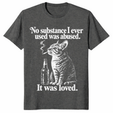 Cat smoking shirt in dark heather