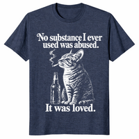 Cat smoking shirt in heather navy