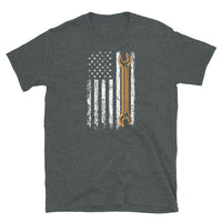 Vintage Mechanic T-Shirt | Distressed USA Flag Design - Cuccico Design