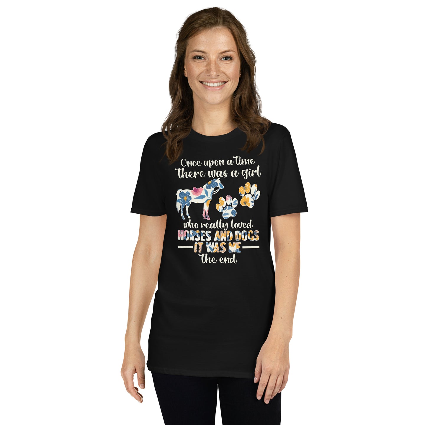 Girl Who Loves Horses and Dogs T-Shirt | Equestrian Gift - Cuccico Design