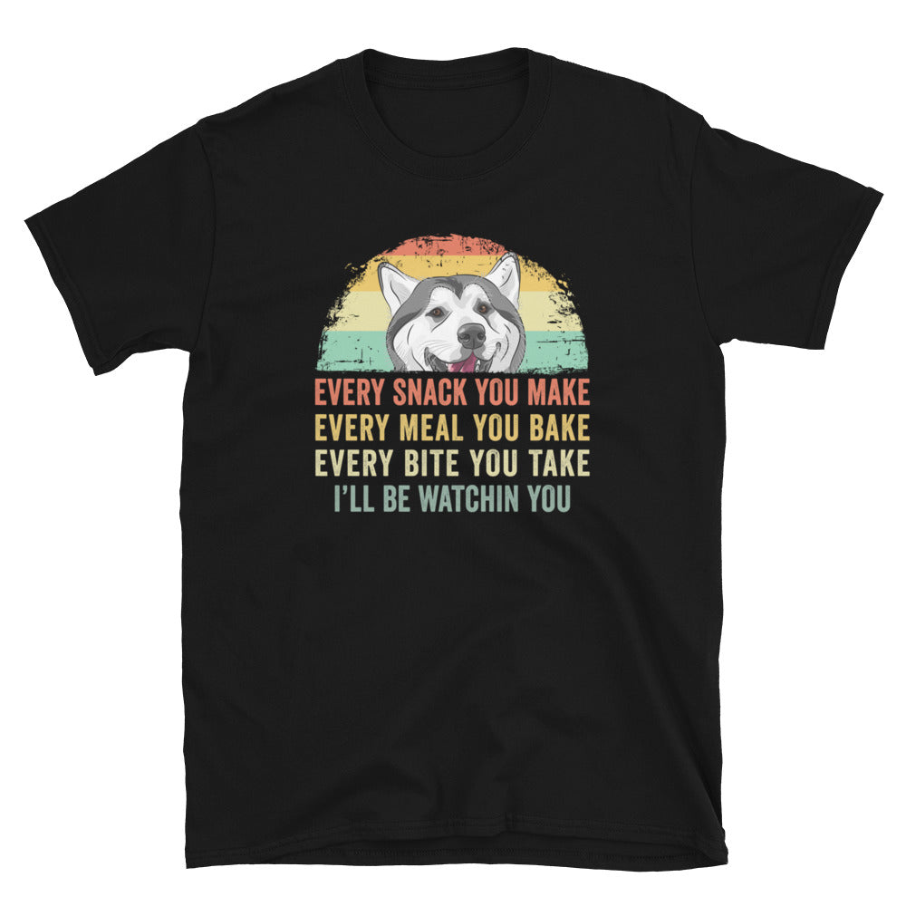 Funny Siberian Husky T-Shirt | Every Snack Every Meal - Cuccico Design