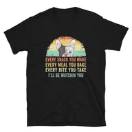 Funny French Bulldog T-Shirt: Every Snack Every Meal - Cuccico Design