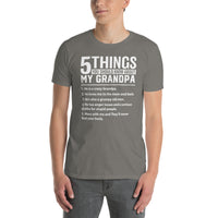Grandpa T-Shirt | "5 Things About My Grandpa" Funny Gift - Cuccico Design